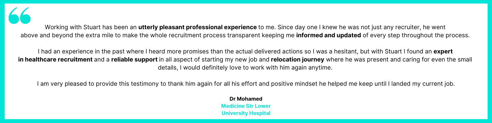Dr Mohamed Testimonial